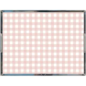 Acrylic Tray - Gingham Pink