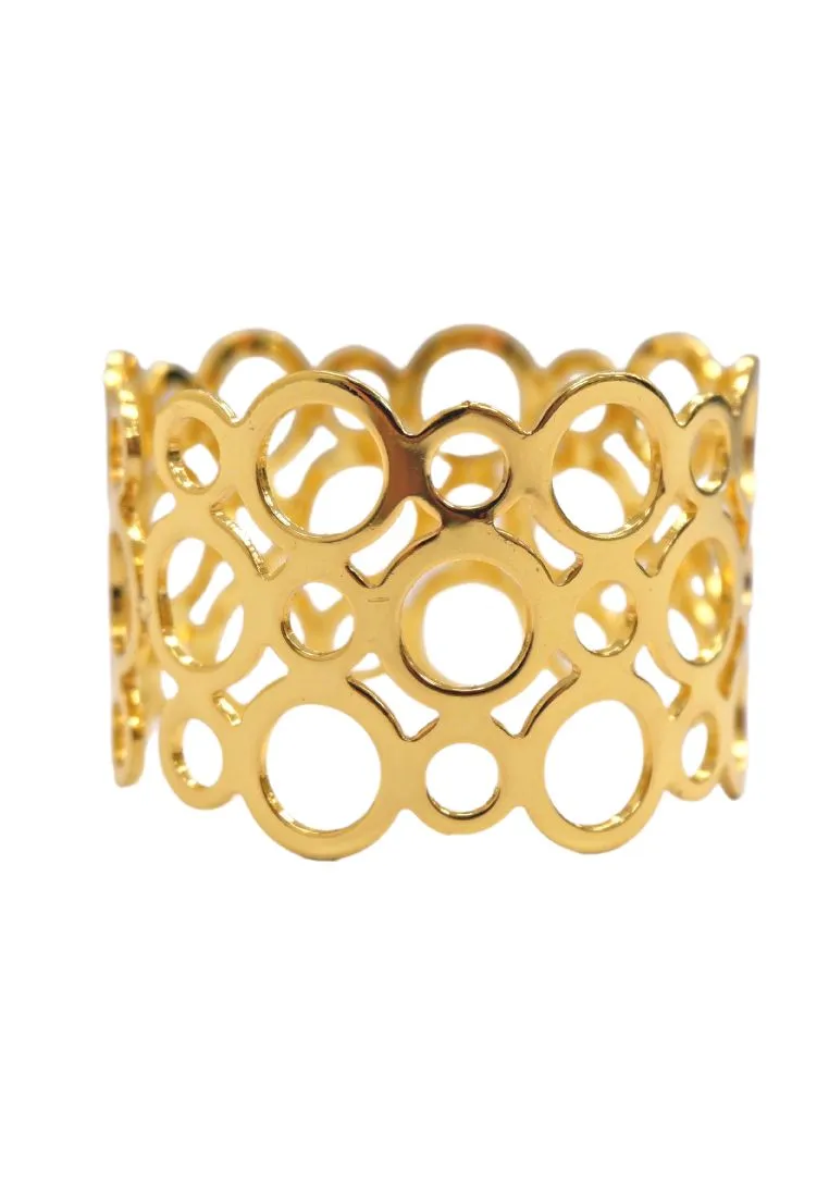 Landmark 4 Piece Small Circle Gold Ring Napkin Holder
