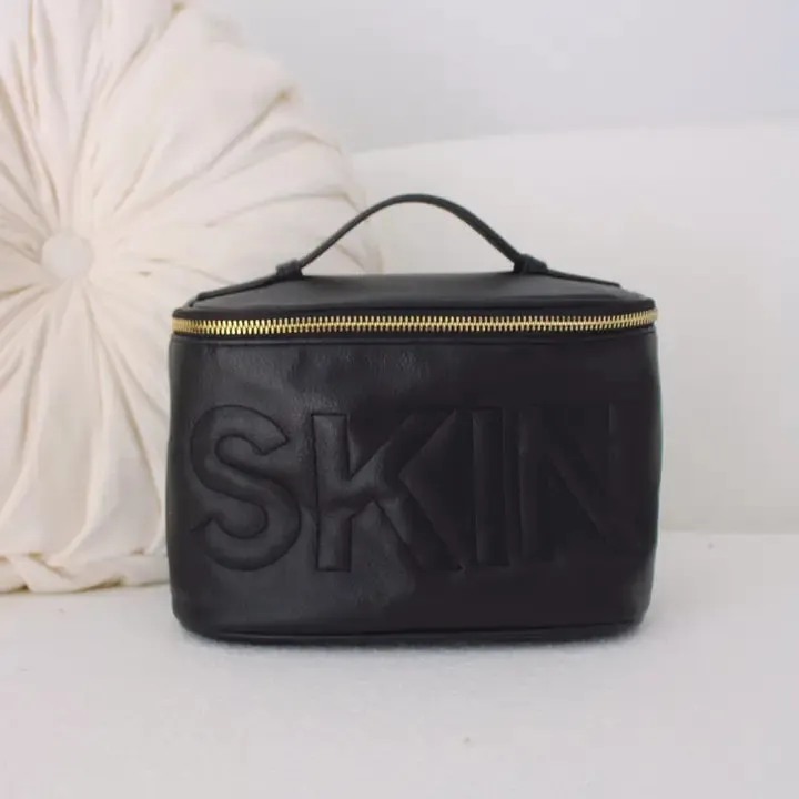 Leather Open Top Toiletry Bag