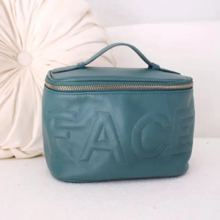 Leather Open Top Toiletry Bag
